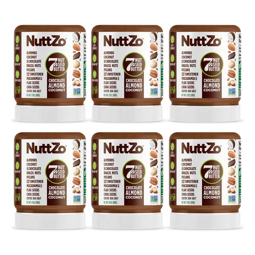 Vista 9 de NuttZo Mantequilla de Nueces y Semillas Keto Chocolate - 7 Mantequillas de Nueces y Semillas, Coco, Nueces de Brasil, Almendras, Nueces Pecanas