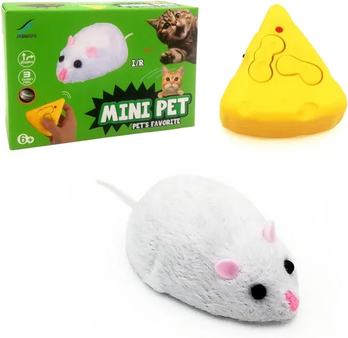 Vista 7 de Juguete de ratón a control remoto, animal eléctrico de rata a control remoto, para broma de broma, juego de gatos, cumpleaños divertido para niños