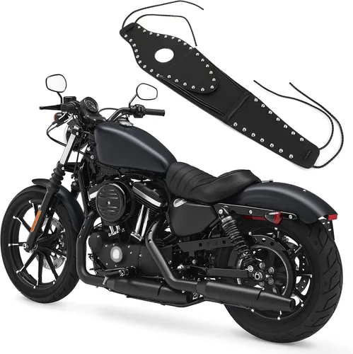 Vista 4 de Bolsa de cubierta de combustible, bolsa de cuero PU para cubierta de gas de motocicleta, cubierta de combustible Panel Trim con bolsa para XL 883