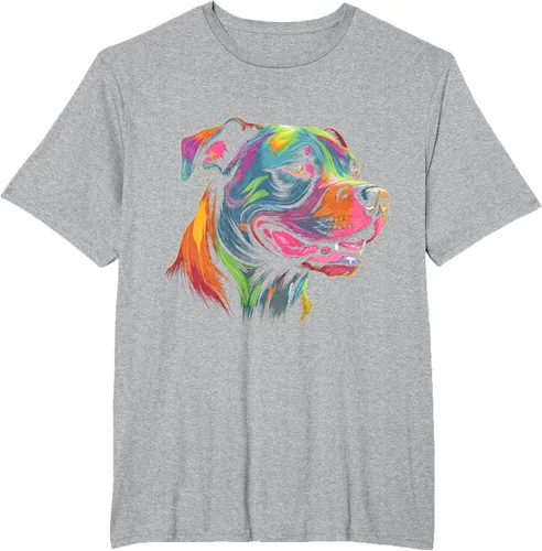 Vista 44 de Pit Bull Mom Dog Lover Colorido Artistic Pitbull Owner - Camiseta para mujer, Negro