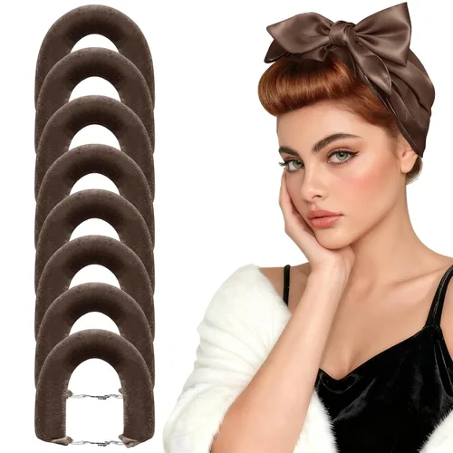 Vista 11 de Heatless Curls Overnight Set for Long Hair, No Damage Hair Brown-4PCS