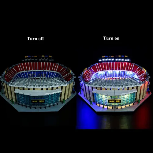 Vista 7 de Kit de luces LED RC compatible con Lego 10284, kit de iluminación de edificio para (FC Barcelona). (Solo kit de luz Led) (RC con sonido)