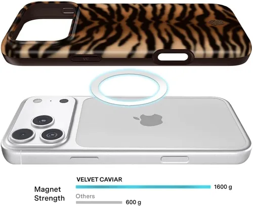 Vista 945 de VELVET CAVIAR Funda para iPhone 15, compatible con MagSafe, probada contra caídas de 10 pies, fundas protectoras de diseño, leopardo color rosa