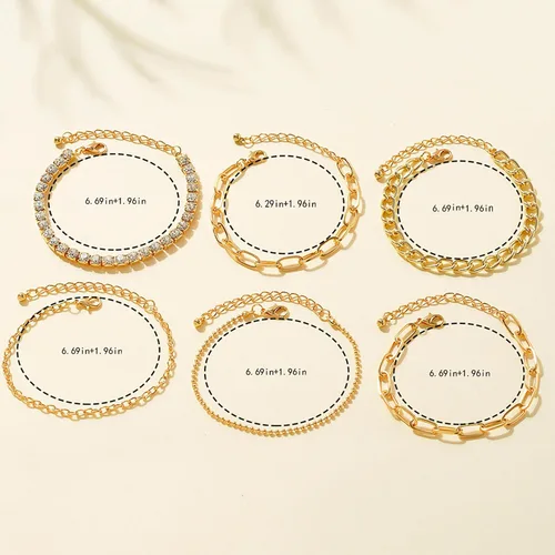 Vista 18 de Long tiantian Pulsera de oro gruesa para mujer, pulseras de oro delicadas, pulseras para mujer, pulseras apilables de eslabones de cadena
