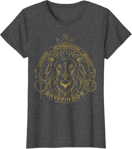 Vista 4 de Harry Potter Camiseta Gryffindor Line Art Lion Symbol, Negro