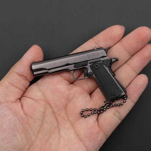 Vista 6 de 1911 Llavero de metal mini táctico llavero pequeño colgante para la colección de ornamentos regalo para hombres fanáticos del ejército