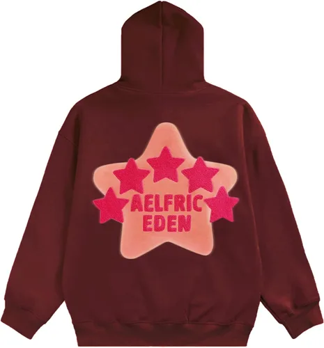 Vista 2 de Aelfric Eden Sudadera con capucha con estampado de estrellas, ropa urbana, tendencia causal, holgada, de gran tamaño, sudadera con capucha