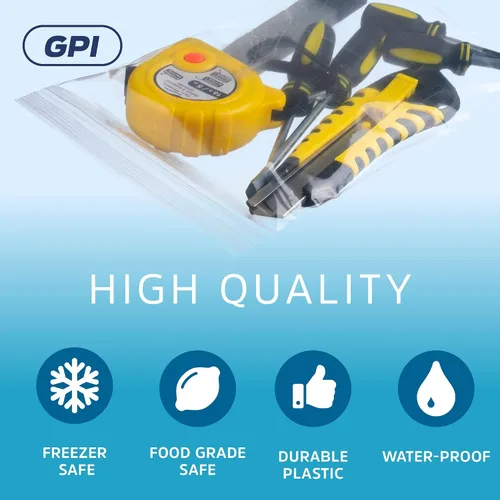 Vista 4 de GPI - 6 mil, extra resistente, bolsas de plástico transparentes con cremallera resellable de 2 x 5 pulgadas, resistentes a perforaciones, bolsas