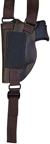 Vista 5 de Barsony Nuevo Funda de hombro vertical de cuero marrón para 380 ultra compacto 0.354 in 40 45