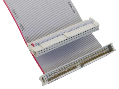 Vista 4 de CablesOnline, cable de extensión de unidad SCSI de cinta plana de 50 pines (2x25) de 4 pulgadas de paso de 0.100 in de paso IDC de 50 hilos, FR-5004M