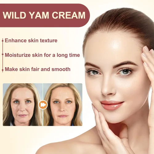 Vista 3 de Crema de ñame silvestre, crema de ñame silvestre orgánica para mujeres, crema hidratante de ñame silvestre, crema orgánica de raíz de ñame silvestre