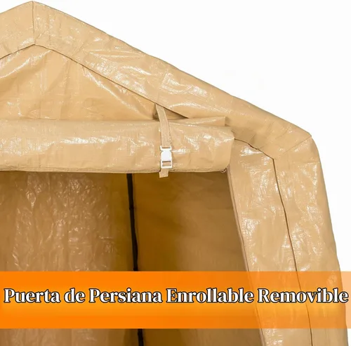 Vista 5 de Sunnyglade - Cobertizo resistente de 8 x 6 pies con puerta enrollable portátil 8X6 Shed Portable Canopy Storage Shelter with Weatherproof Pe