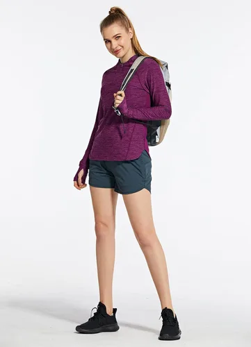 Vista 6 de BALEAF Camisas de secado rápido para mujer, manga larga, para correr, senderismo, entrenamiento, UPF50+ SPF