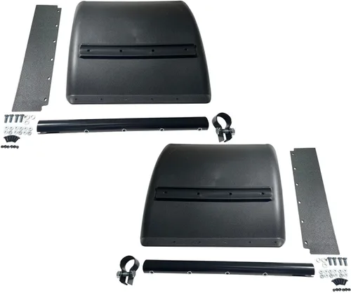 Vista 2 de Juego de 2 guardabarros de cuarto de polietileno para semircamión, guardabarros de plástico negro de 24 x 24 pulgadas con accesorios de montaje