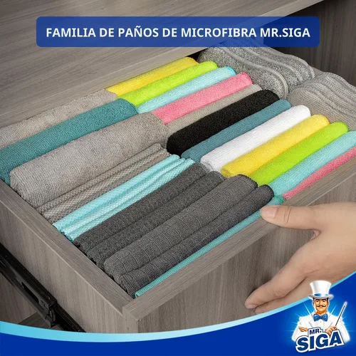 Vista 7 de MR.SIGA Paños de limpieza con patrón de gofres, paños de limpieza de microfibra absorbentes reutilizables, toallas de cocina de microfibra sin Gris