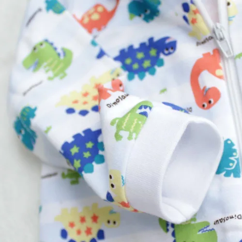 Vista 5 de Enterizo de mameluco para bebé, con cremallera frontal, 100% algodón, ropa de juego