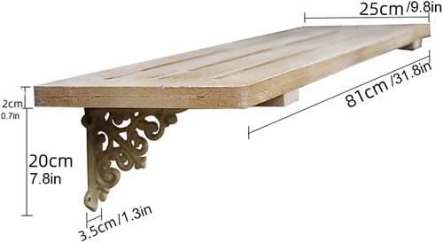 Vista 2 de Estantes flotantes de madera montados en la pared con soportes de metal, estante de granja, estantería de almacenamiento decorativa para interiores