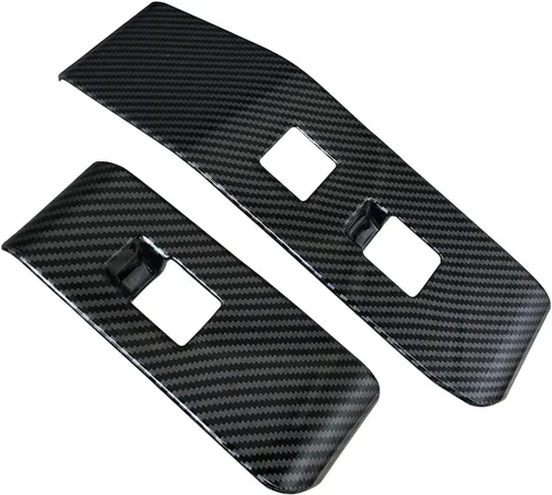 Vista 9 de ruihe 4 piezas de fibra de carbono de color de ventana de puerta de automóvil panel de control ajuste para Toyota Highlander 2020 2021 2022 2023