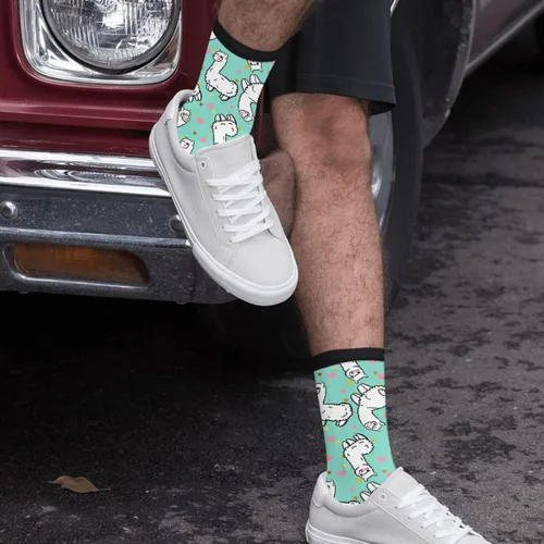 Vista 6 de Calcetines de vestir de pato novedosos calcetines casuales a media pantorrilla, divertidos calcetines lindos para mujeres y hombres