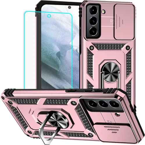 Vista 45 de HNHYGETE Funda para Samsung A13 5G, Galaxy A13 5G con protector de pantalla, soporte giratorio de grado militar de 360° (resistente), fundas Negro