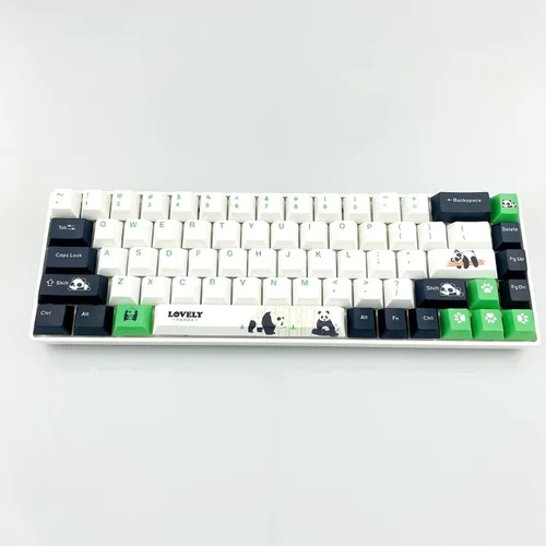 Vista 4 de Teclas PBT Panda de 115 teclas de perfil de cereza DYE-SUB teclas personalizadas para interruptores Cherry Gateron MX Teclados mecánicos