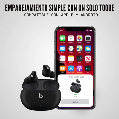 Vista 9 de Beats Studio Buds - Auriculares inalámbricos con cancelación de ruido, compatibles con Apple y Android, micrófono integrado, clasificación IPX4 Negro