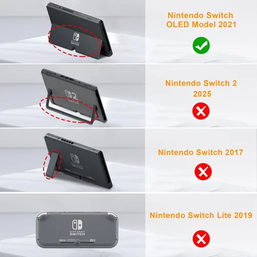 Vista 2 de Fintie Kids Case for Nintendo Switch OLED Model 2021 with Game Card Slots - [Kids Friendly] Ultralight Shockproof Protective Cover, Ergonomic Grip