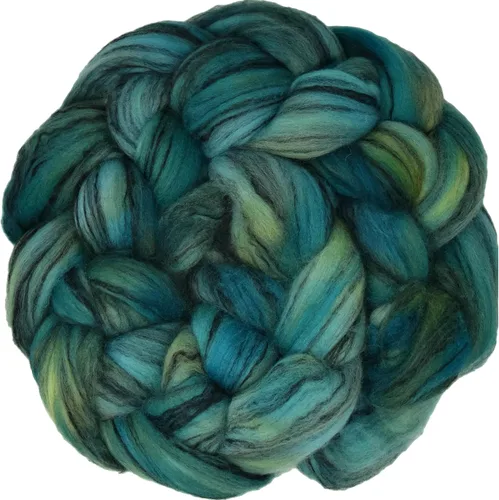 Vista 16 de Teñido a mano Superfino Merino Tencel Roving para hilar y fieltro. Albaricoque 1oz