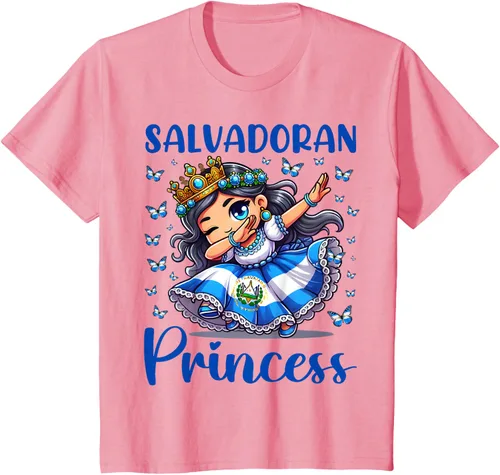 Vista 22 de Camiseta de princesa salvadoreña dabbing para niñas y niños