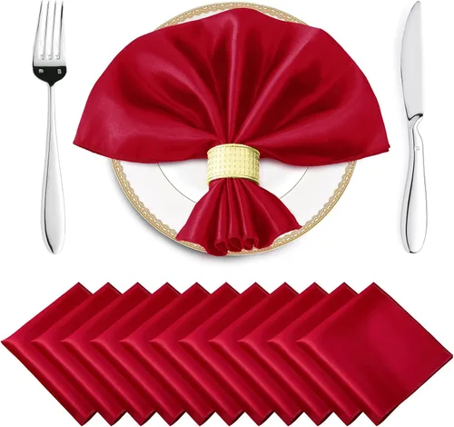 Vista 15 de Horbaunal Paquete de 30 servilletas de satén negro de 20 x 20 pulgadas, servilletas cuadradas suaves de tela sedosa, decoración de mesa para bodas