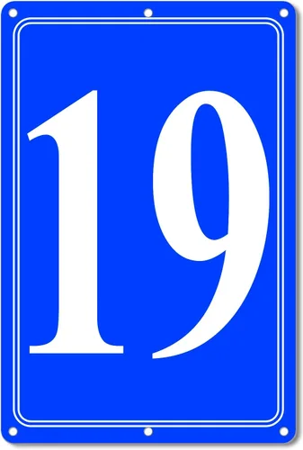Vista 54 de Premium Aluminum Number Signs, Metal 12" X 8" Blue Numbered Sign Outdoor for Parking Lots, Floor, Dock, Court, Aisle, Field, High Visibility, No