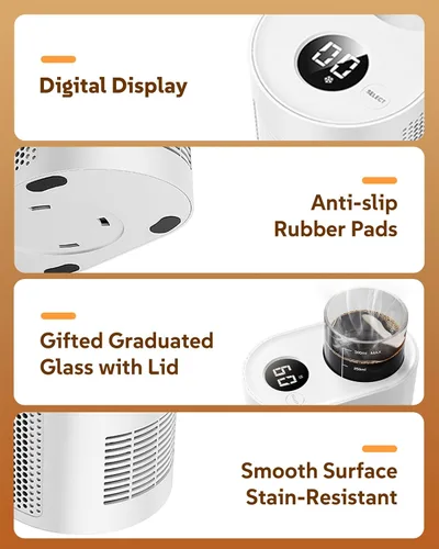 Vista 5 de Calentador de taza de café, mini refrigerador para enfriador de vino, calentador de tazas 3 en 1 para escritorio