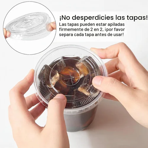 Vista 7 de Paquete de 50 tazas de café de plástico de 16 onzas con tapas