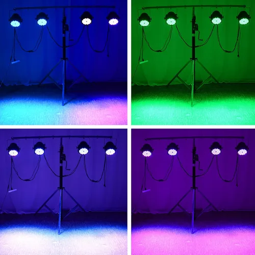 Vista 8 de BETOPPER Luces DJ DMX activadas por sonido, 54 x 3W LED Par Luces RGB DMX, DJ Par Iluminación para iglesia, concierto, boda, fiesta, bar
