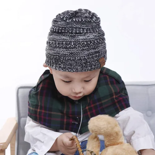Vista 5 de DYKL Gorros de punto cálidos de invierno para niños y niñas, gorros suaves para bebés y niñas