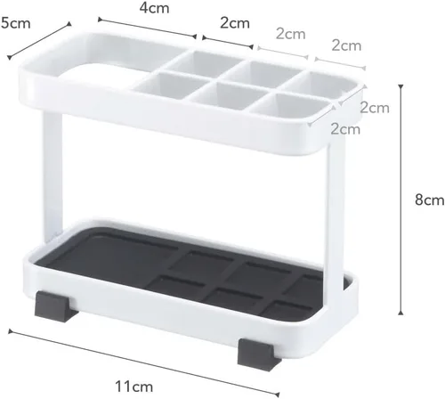 Vista 4 de YAMAZAKI Home Tower Soporte para cepillo de dientes y pasta de dientes para encimera de baño - Acero