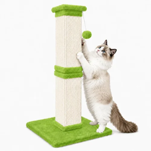 Vista 10 de Rascador para gatos de interior, rascador de sisal para gatos de 32 Beige