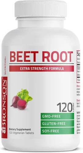 Vista 5 de Bronson Raíz de Remolacha Extra Fuerte, Sin OMG, 120 Tabletas Vegetarianas