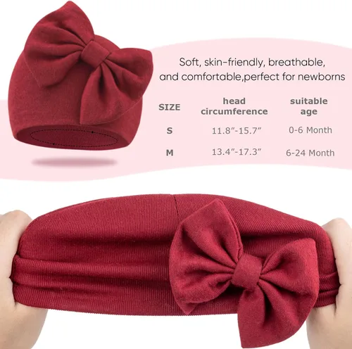 Vista 7 de DRESHOW BQUBO - Gorros de hospital para recién nacido, gorro de algodón para bebés de 0-66-24 meses