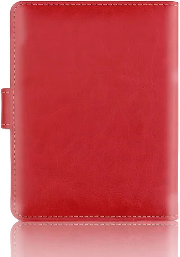 Vista 6 de Funda de piel sintética para pasaporte, con bloqueo RFID, tarjetero para mujeres y hombres, 02 Rojo, Cartera Rfid