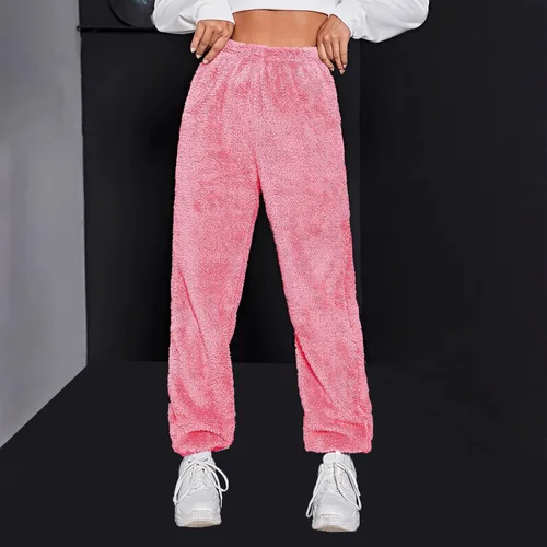 Vista 3 de Pantalones deportivos para mujer, cintura alta, con bolsillos, para negocios, casual, color liso, con estampado degradado, talla grande