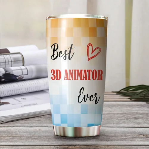 Vista 2 de Vaso de acero inoxidable con diseño de animador 3D de 20 onzas, regalos de oficina, mujeres, hombres, amigos de trabajo, compañeros de trabajo, taza