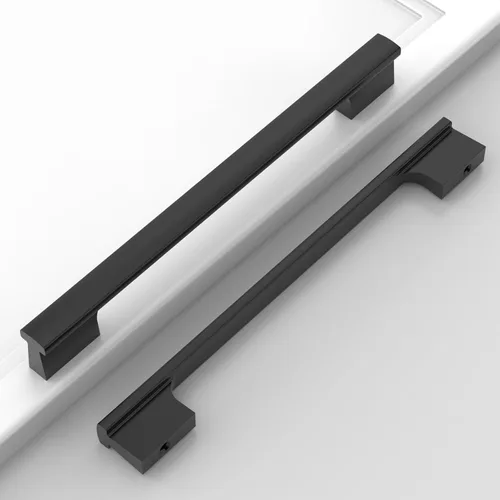 Vista 46 de Paquete de 12 manijas de níquel satinado cepillado de 5 pulgadas (5.039 in) para gabinetes de cocina, tiradores de cajones de cocina, accesorios