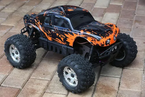 Vista 3 de SummitLink Reemplazo de cuerpo personalizado compatible con naranja fangoso sobre negro para automóvil o camión RC escala 1/10 1/8