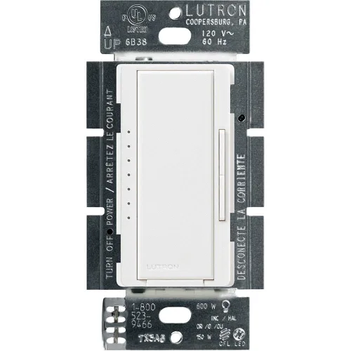 Vista 21 de Lutron - Interruptor de atenuación Maestro LED+ para bombillas LED regulables, halógenas e incandescentes, 150 W/unifolar o multiubicación, Biscuit
