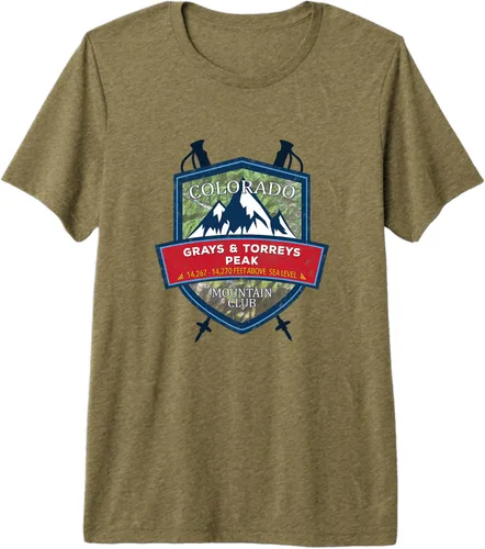 Vista 4 de Grays and Torreys Peak 14ers of Colorado - Camiseta triple premium azul