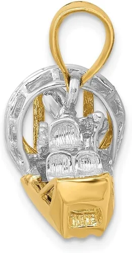 Vista 2 de Dije de aeronave 3-D chapado en rodio de 14k (L- 0.894 in, W- 1.093 in) Regalo para mujer, Metal, No es una piedra preciosa