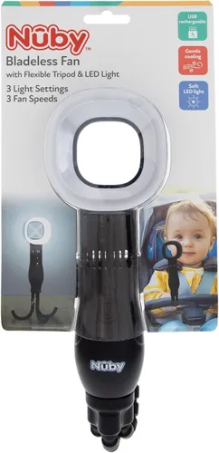 Vista 4 de Nuby Trípode flexible sin aspas Ventilador de 3 velocidades