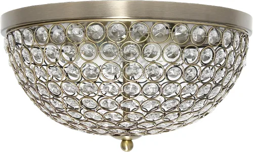 Vista 5 de Diseños elegantes FM1000-ABS Lámpara de techo de cristal en forma de elipse de 13 pulgadas moderna de metal con 2 luces en forma de cuenco