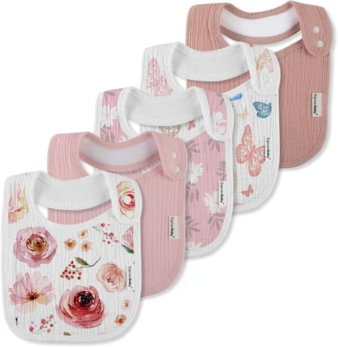 Vista 17 de Baberos de muselina para bebés niños y niñas, babero de muselina orgánica para bebé para babeo y dentición, baberos suaves de bandana para babeo